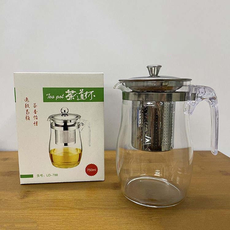 Jual Teko Teh Kaca Dengan Saringan Tea Pot Bening Teapot With Infuster 500ml 750ml 900ml 1203