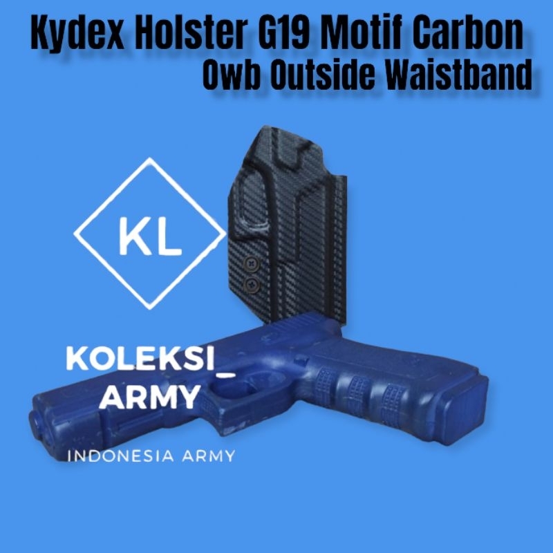 Jual Kydex Holster GL19 OWB Hoster G 19 Motif Skin Carbon Luar Pinggang ...