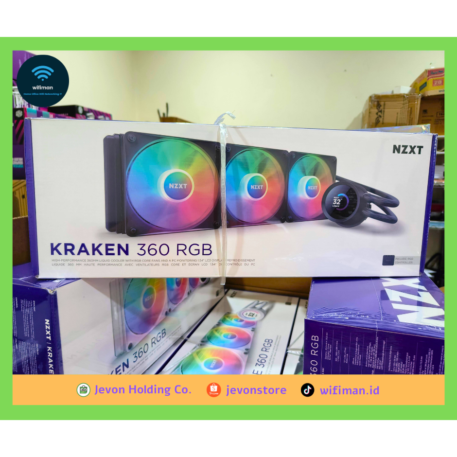 Jual NZXT Kraken 360 RGB LCD AIO Cooler Black White Hitam Putih 360mm ...