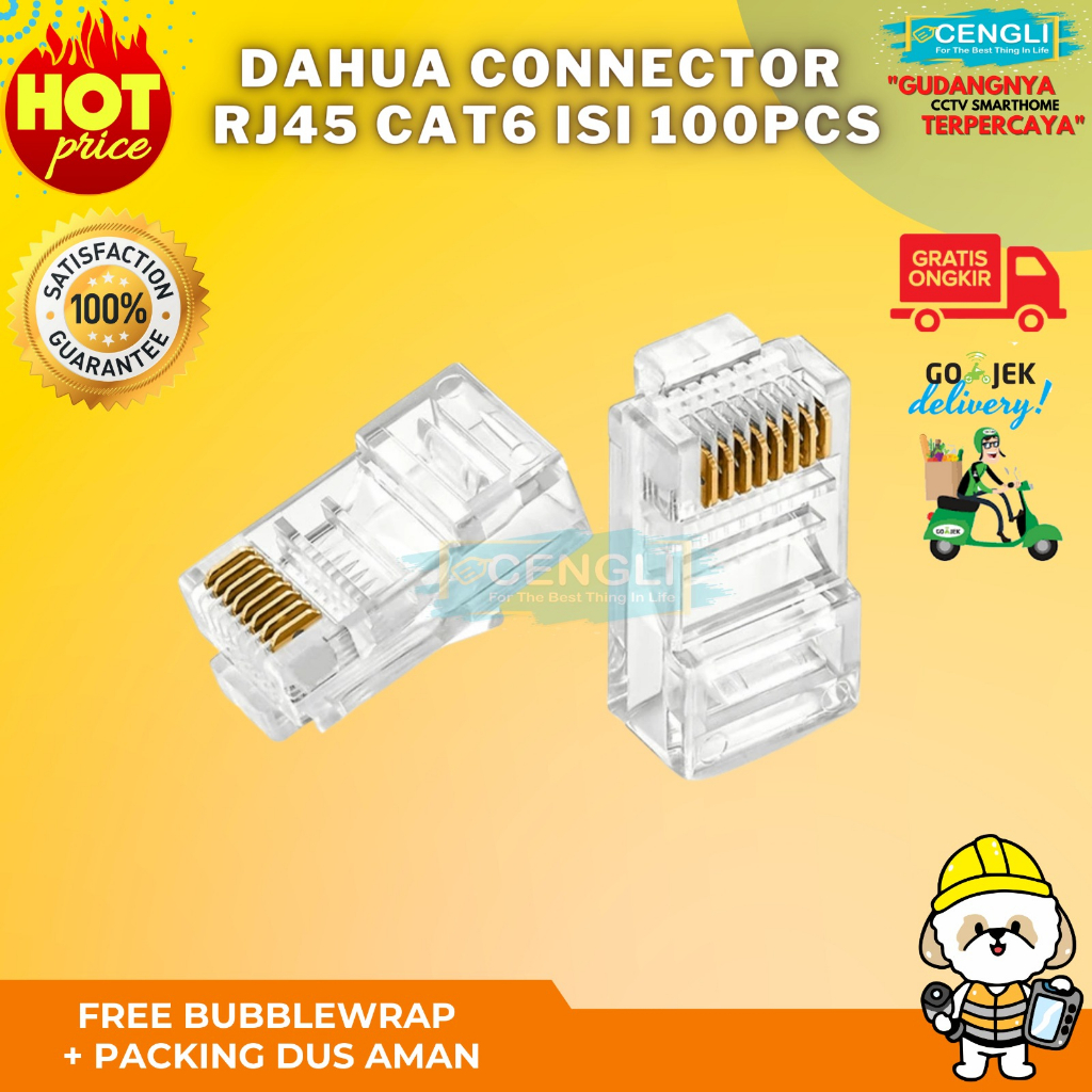 Jual Dahua Connector RJ45 UTP CAT6 Isi 100pcs RJ45 Cat 6 | Shopee Indonesia