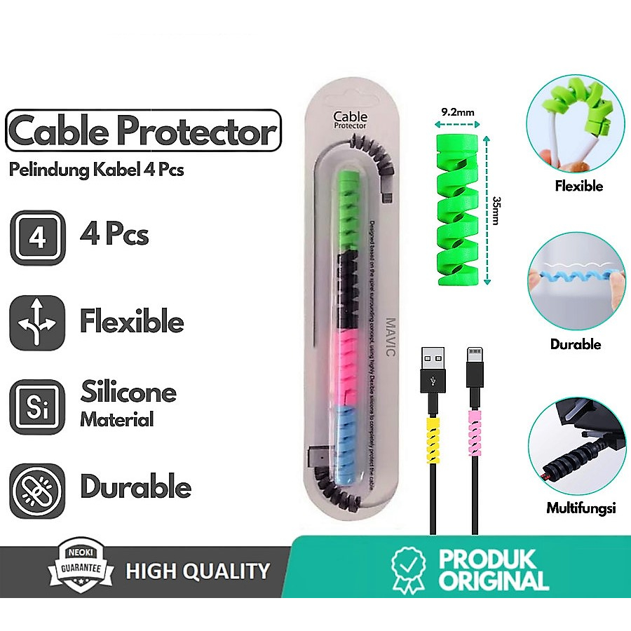 Jual Cable Protector Saver Pelindung Kabel Data Charger isi 4 Pcs ...