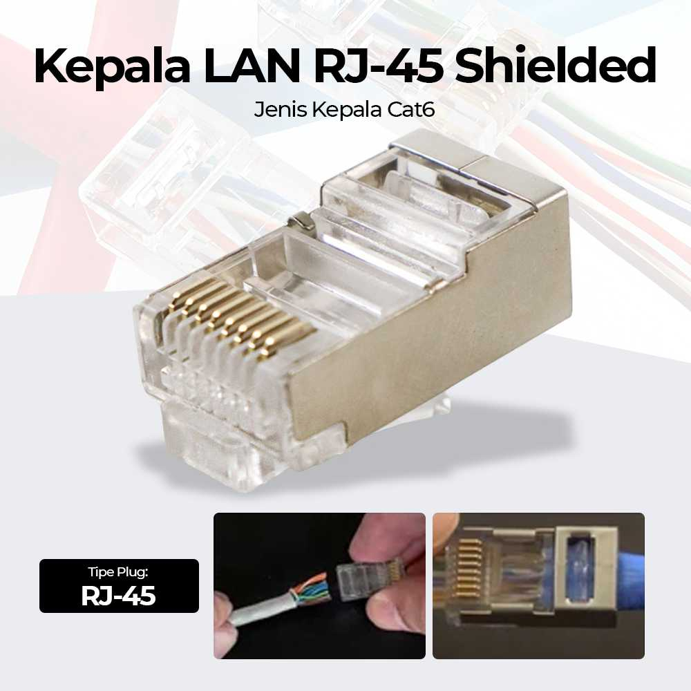 Jual 5 Pcs RJ45 Kepala LAN RJ45 Cat5 Shielded / SAP Modular Plug RJ45 5 ...