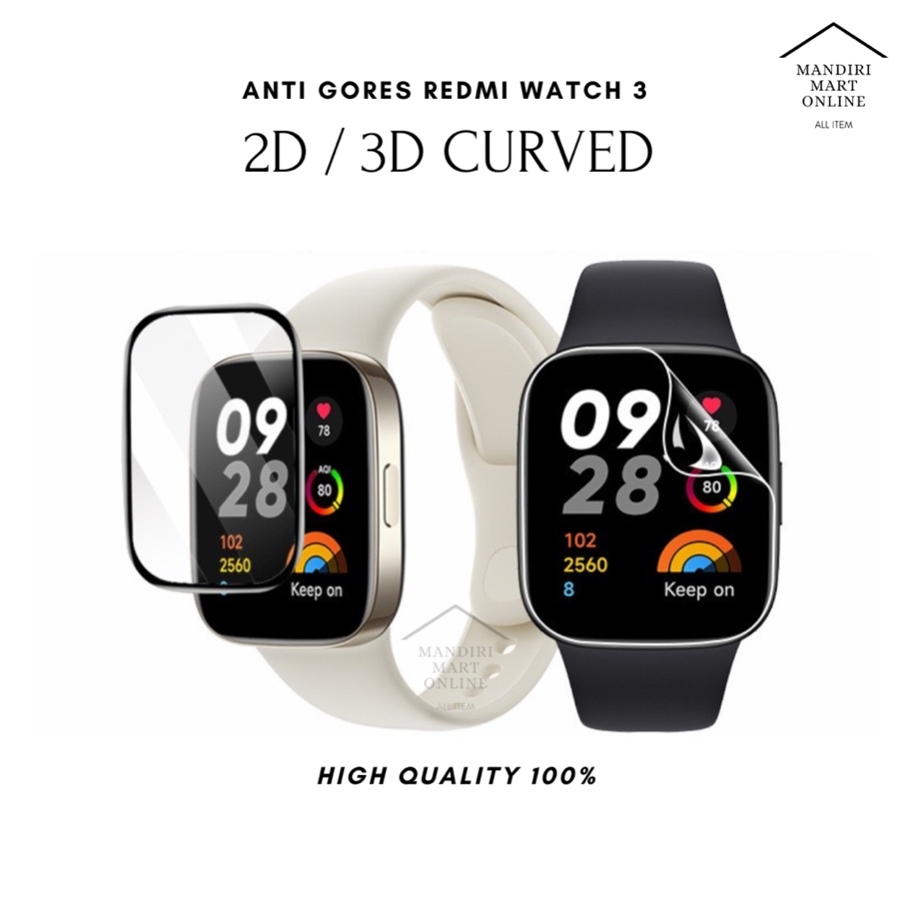Jual Anti Gores Redmi Watch 3 3D / 2D Screen Protector Redmi Watch 3