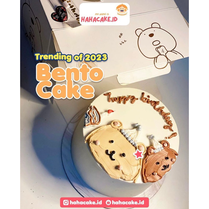 Jual korean cake D12cm/kue ultah mini/bento cake/custom lunch box cake