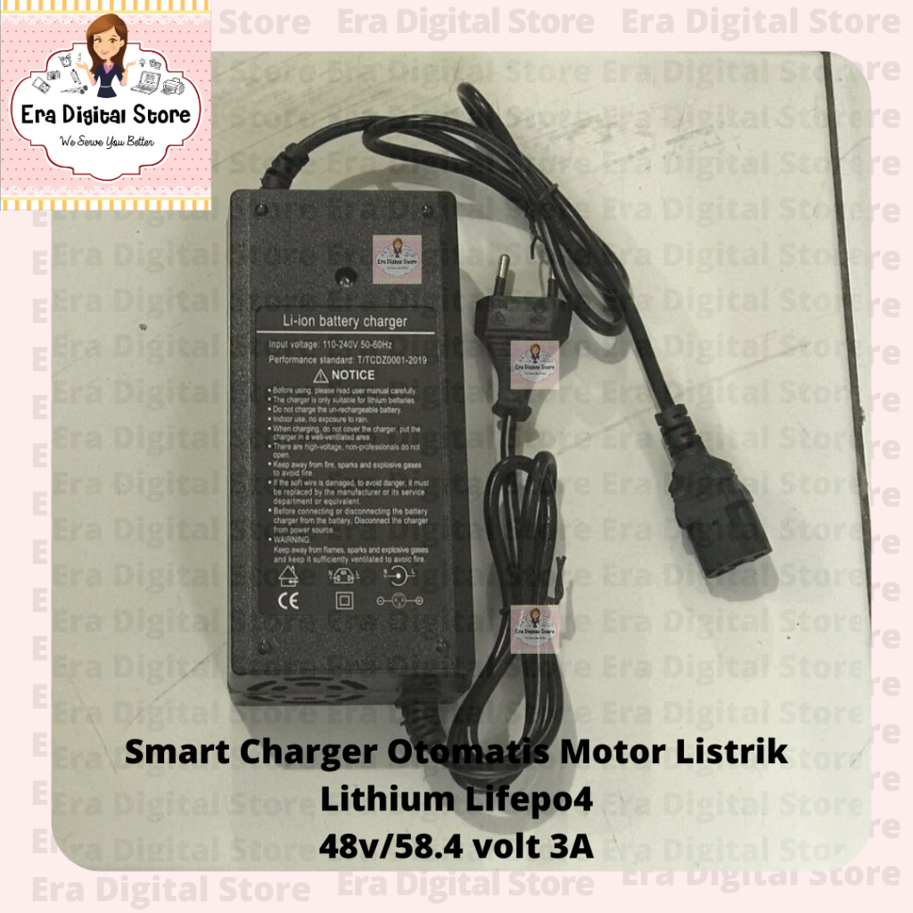 Jual Smart Charger Otomatis Motor Listrik 48v 58.4 volt 3A Lithium