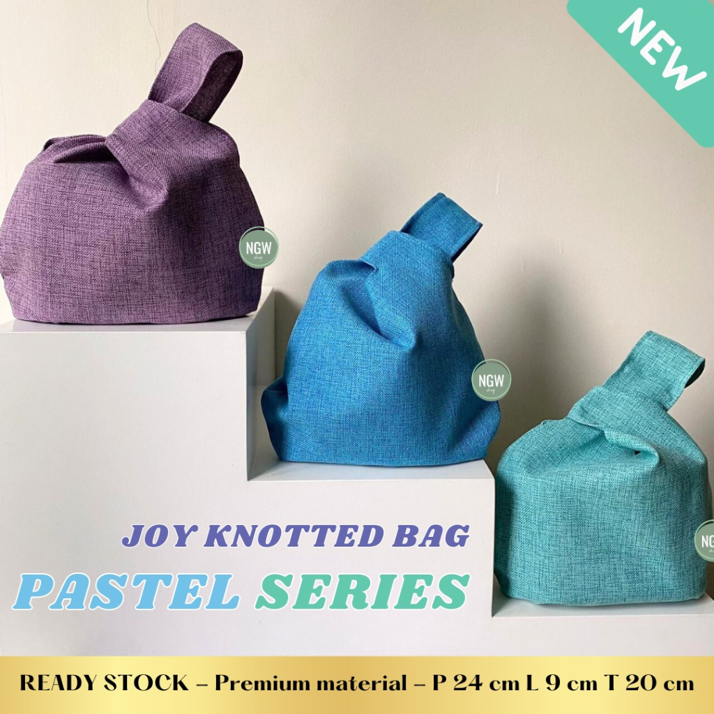 Jual joy knotted bag PASTEL SERIES 24x9x20 hampers goodie bag saouvenir