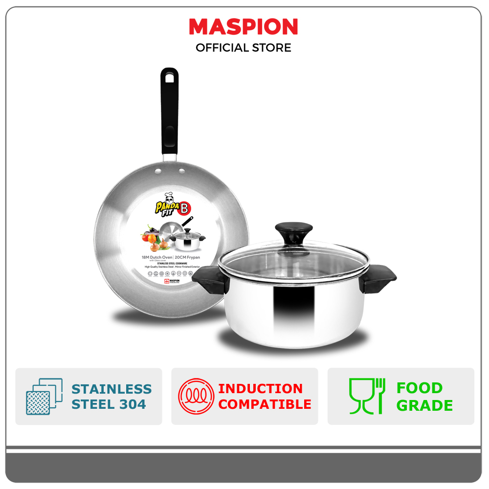 Jual Maspion Panda FIT B - Frypan 20 cm & Dutch Oven 18 cm Stainless ...