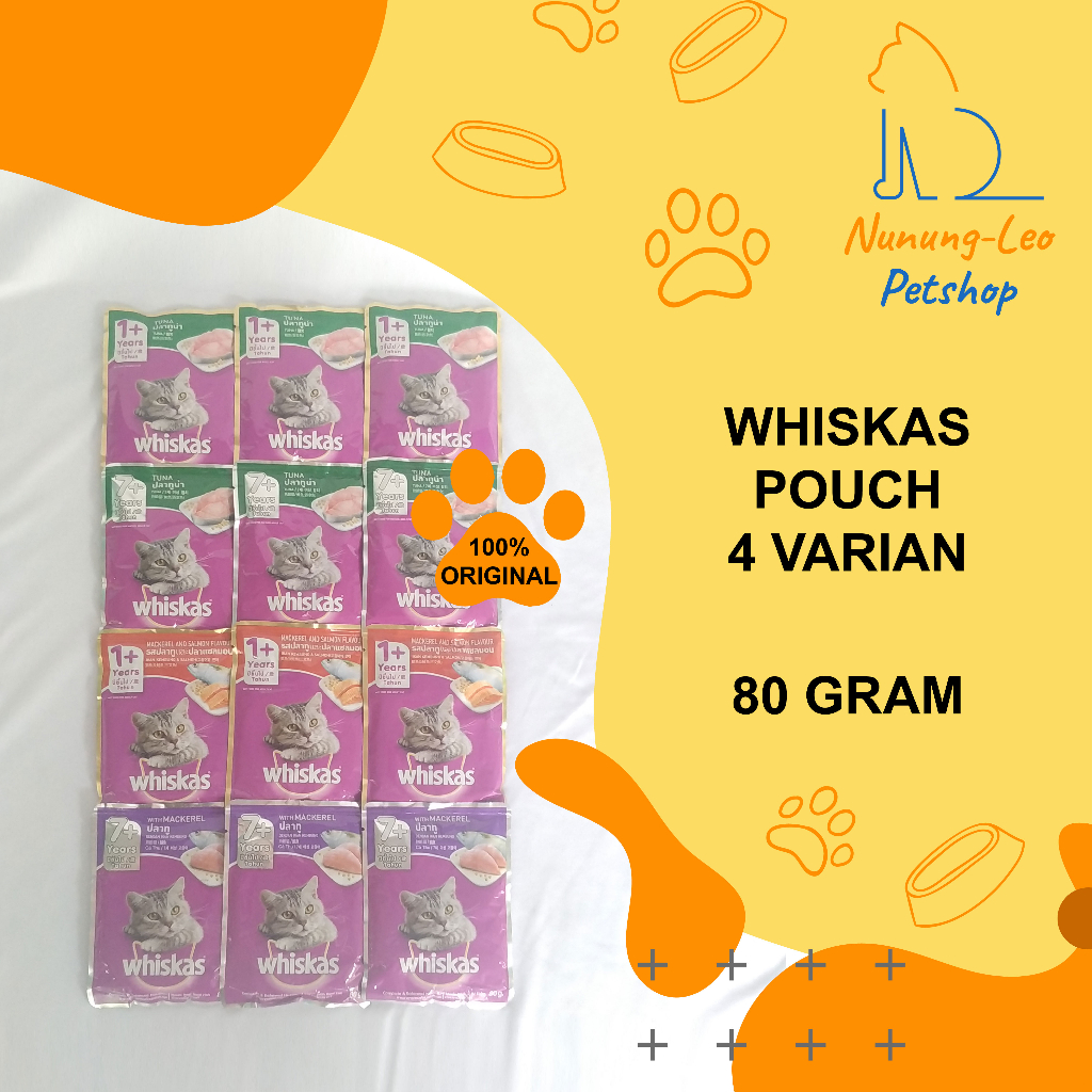 Jual Whiskas Pouch 4 Varian 80 Gr Adult Makanan Basah Kucing Shopee Indonesia