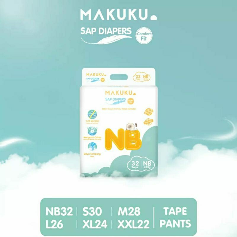 Jual MAKUKU SAP DIAPERS COMFORT FIT | PAMPERS BABY ALL VARIAN | Shopee ...