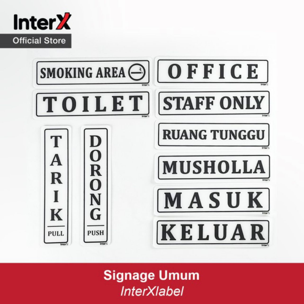 Jual Papan Nama Tanda Tulisan / Sign Label Umum Interxlabel | Shopee ...