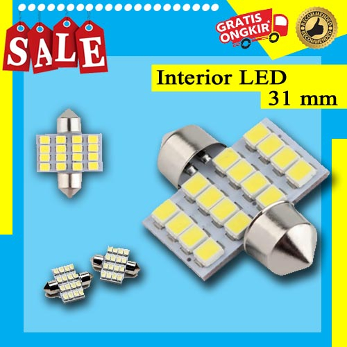 Jual Lampu Led Mobil Interior Kabin/Plafon 31mm 16 Titik Mata LED SMD 1 ...