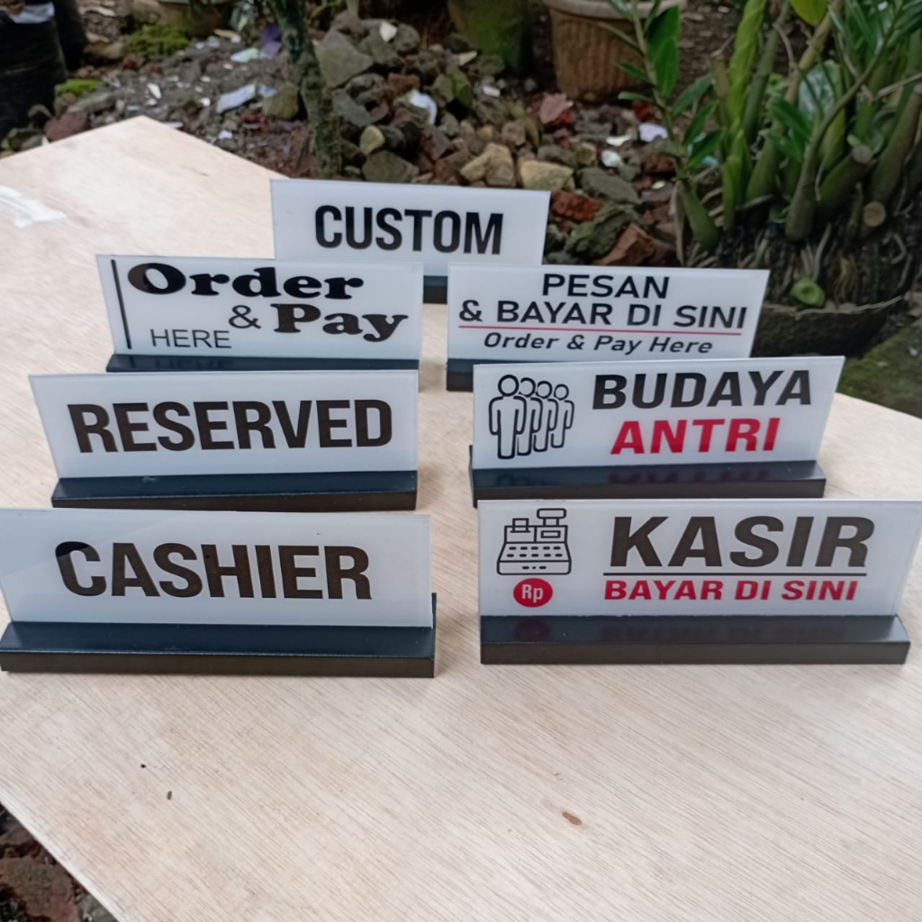 Jual Akrilik Kasir,Budaya Antri|Sign Reserved, Cashier, order & Pay