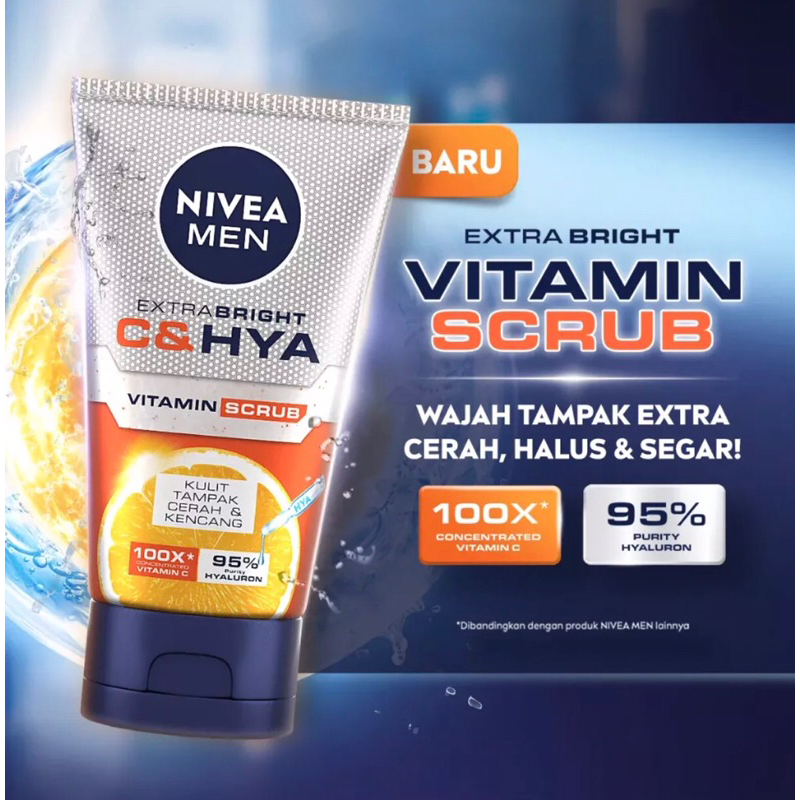 Jual Nivea Men Extra Bright C&HYA Vitamin Scrub 100ml / Nivea Men Acne