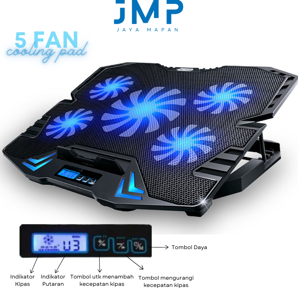 Jual Cooling Pad Laptop 5 Fan / Kipas Pendingin Laptop / Kipas Laptop ...