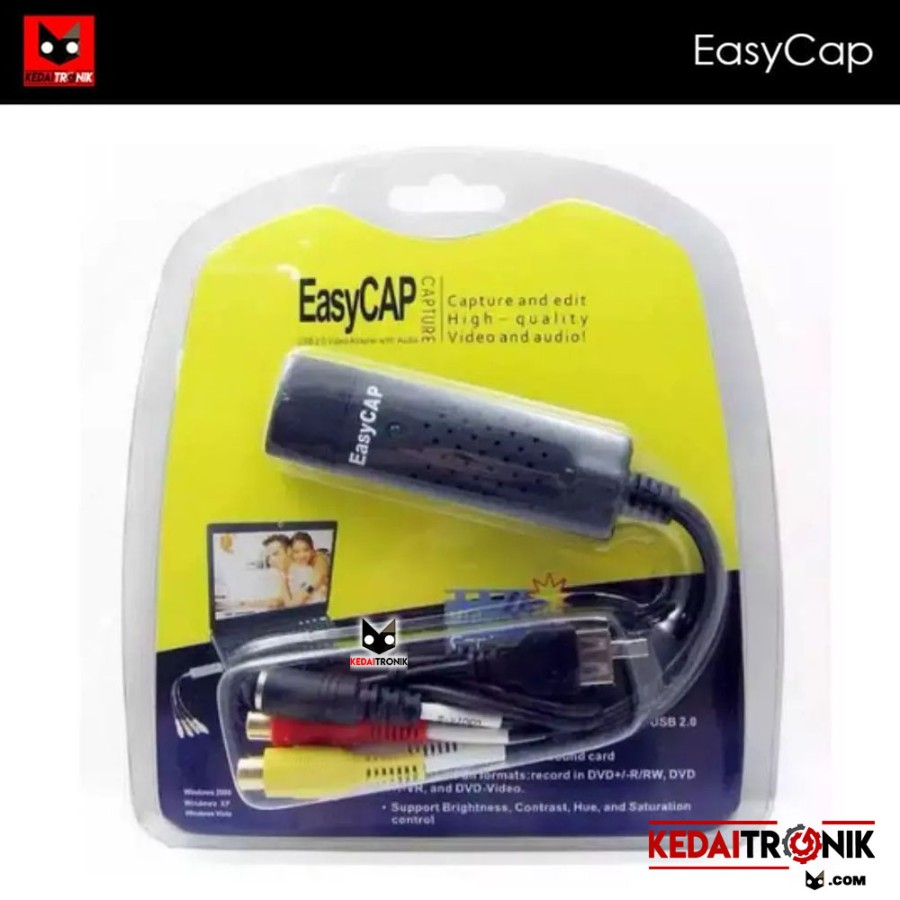 Jual USB Easy Cap Video Capture Converter AV 2.0 DVR 1 Channel (3 RCA ...