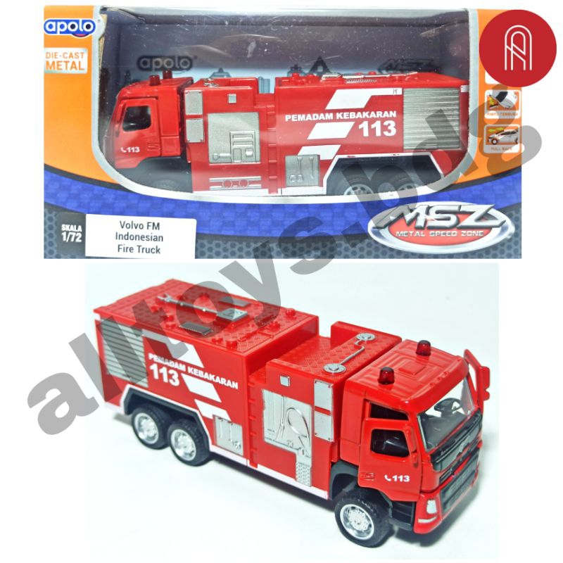 Jual Mobil Apolo Volvo FM Indonesian Fire Truck 1:72 pemadam diecast ...
