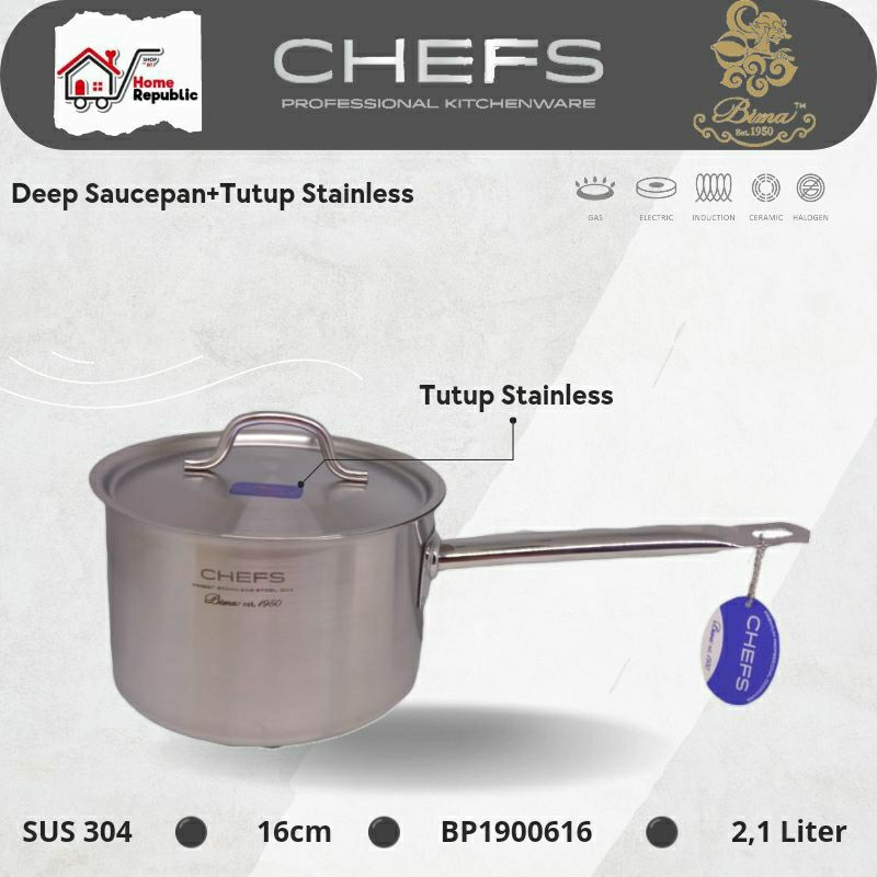 Jual Bima Chefs Deep Sauce Pan Cm Panci Ply Sus Mpasi Bayi