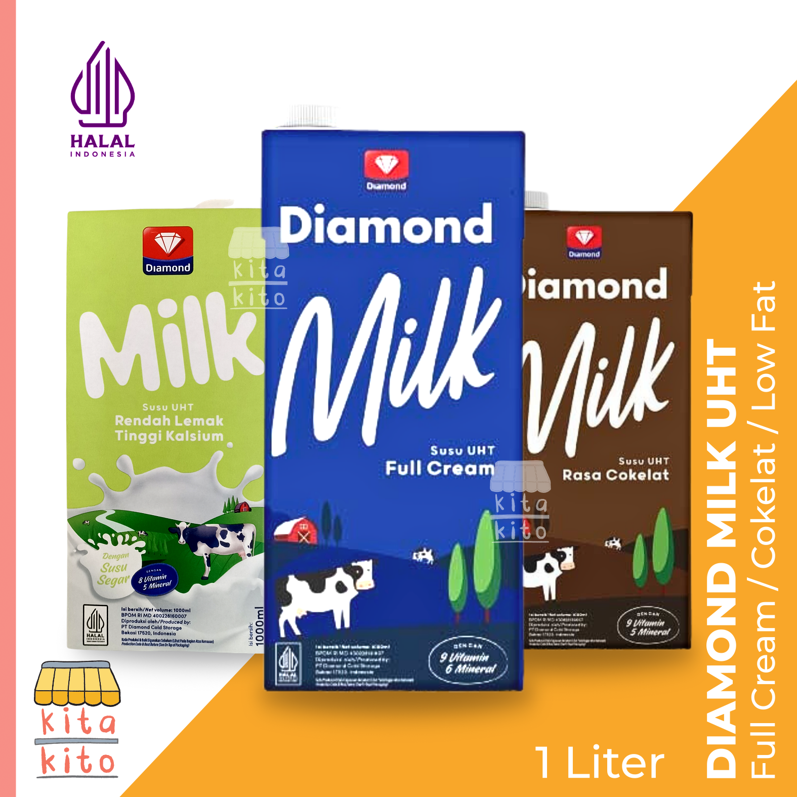 Jual Susu Diamond Uht Full Cream Cokelat Low Fat Liter Low Fat Shopee Indonesia