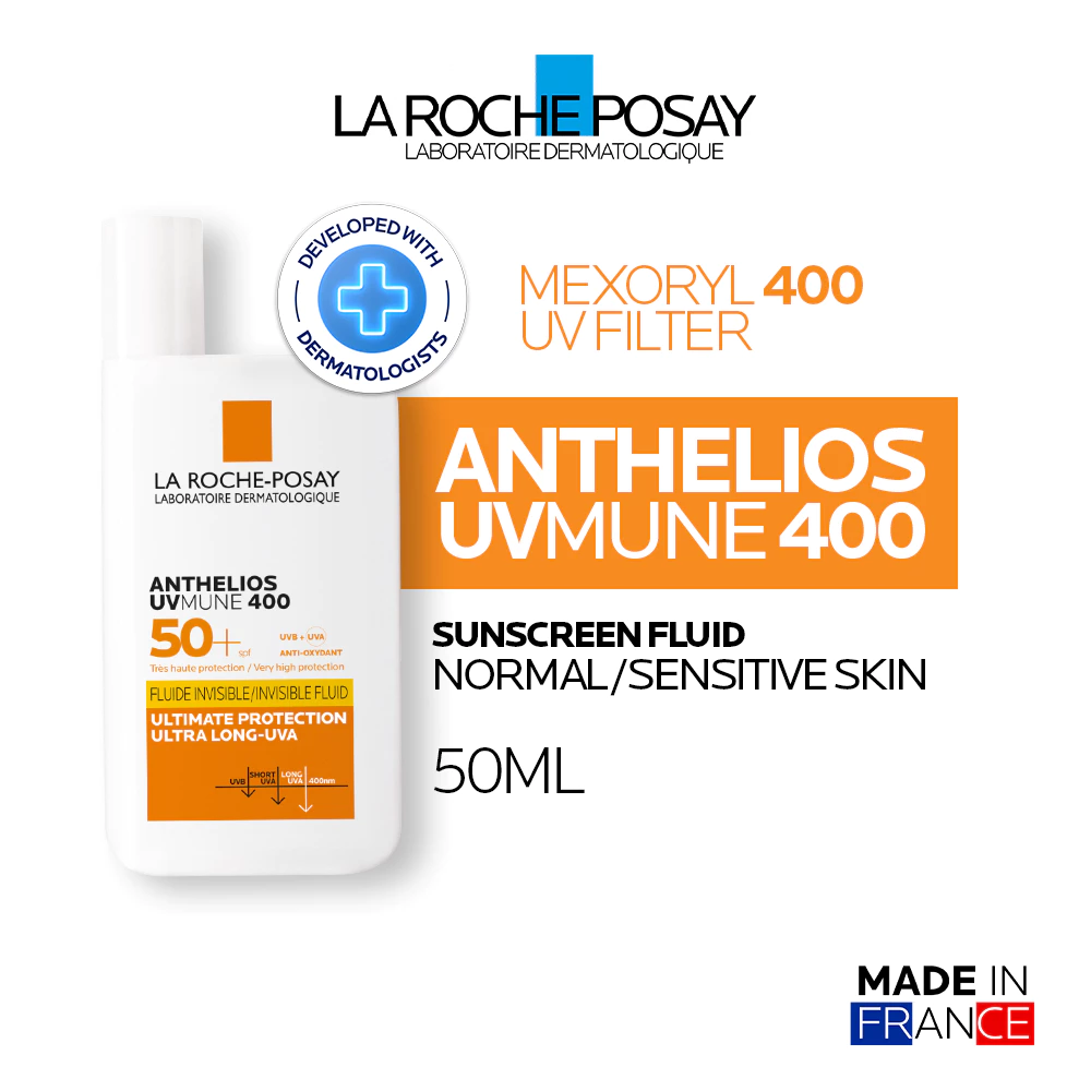 La Roche Posay Anthelios UVMune 400 Invisible Fluid SPF50+ PA++++ 50ml - Sunscreen Kulit Normal/ Sensitif - foto 1
