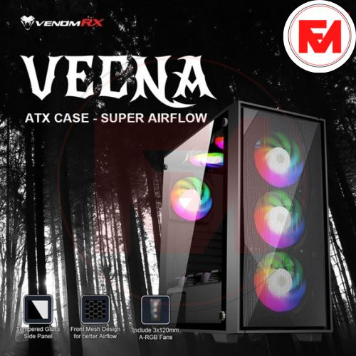 Jual CASING VENOMRX VECNA INCLUDE 3 FAN ARGB - ATX GAMING CASE | FANCY ...