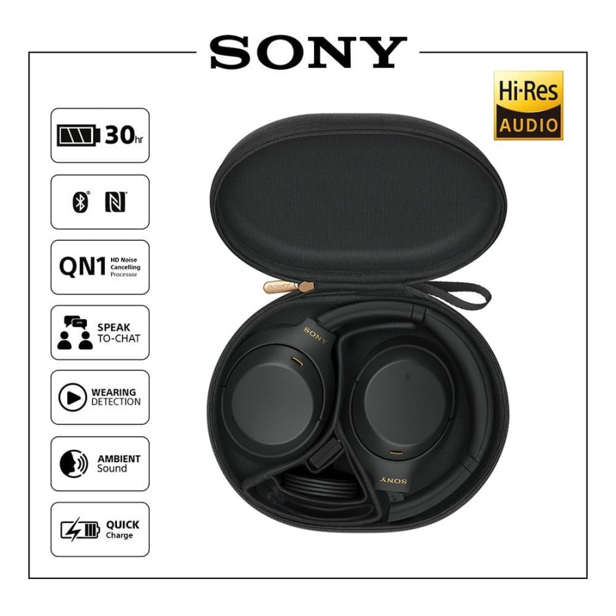 Jual SONY WH-1000XM4 Wireless Noise Canceling Headphones Hitam / Black ...