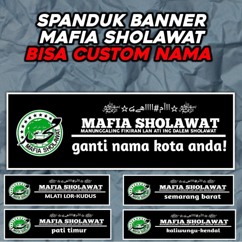 Jual Spanduk banner mafia sholawat hitam bisa custom | Shopee Indonesia