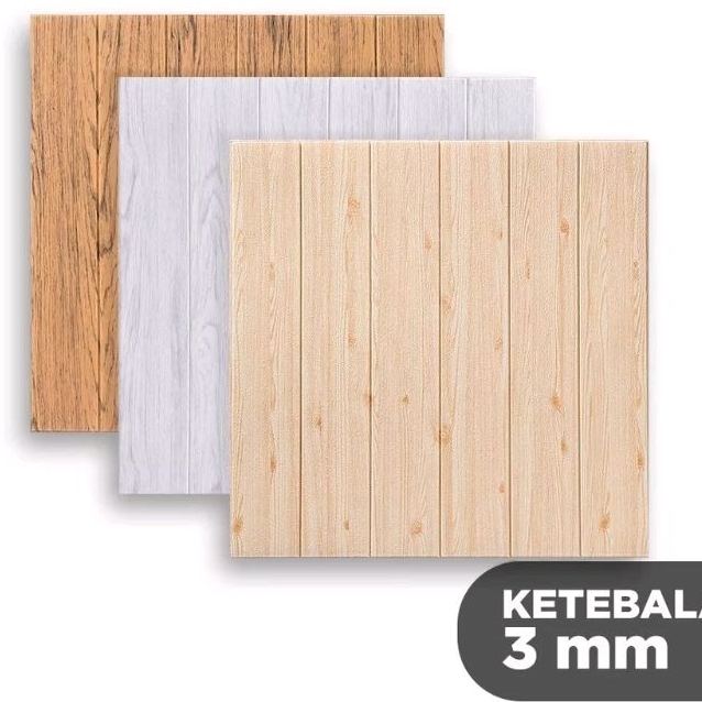 Jual Wallpaper 3D Foam Motif Kayu Modern Wood Foam wallpaper dinding foam wallpaper stiker