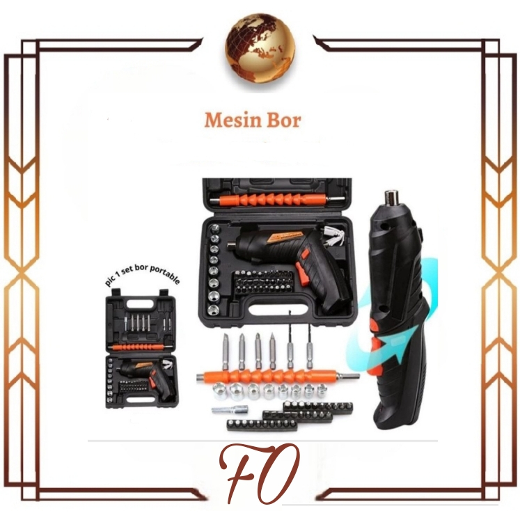 Jual Fomesin Bor Cordless Mini 47pcs Set 42v Screwdriver Baterai Obeng Mesin Bor Baterai 3699