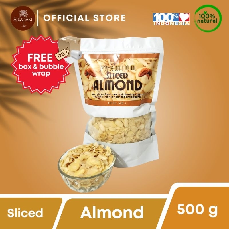Jual Kacang Almond Slice Mentah Almond Slice Premium Alka Sari 500 Gram Shopee Indonesia 6646