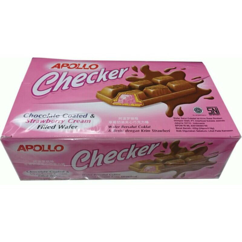 Jual Apollo Checker/ Chocolate Wafer Bar/ Biskuit Berlapis Coklat dan ...