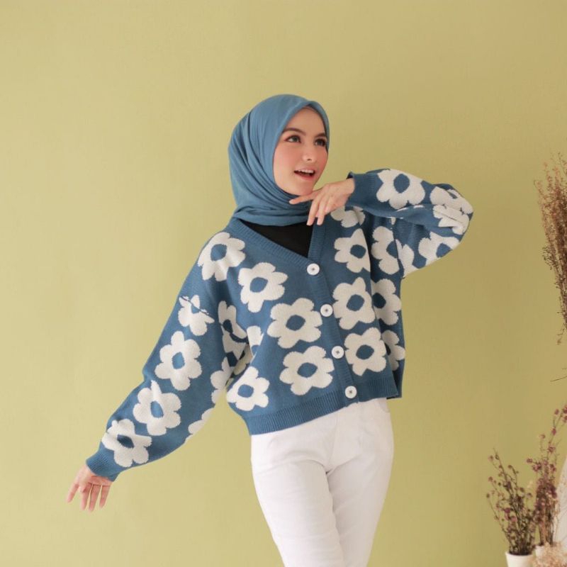 Jual KARDIGAN BUNGA URBAN / CARDIGAN FLOWER URBAN KNIT / CARDIGAN BUNGA ...