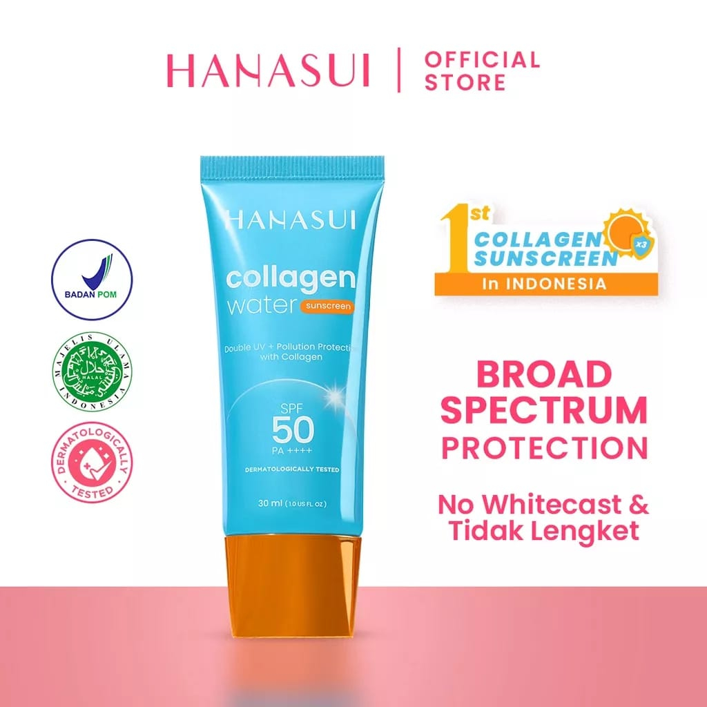 Jual HANASUI Collagen Water Sunscreen SPF 30 | SPF 50 - 30ml | Shopee ...