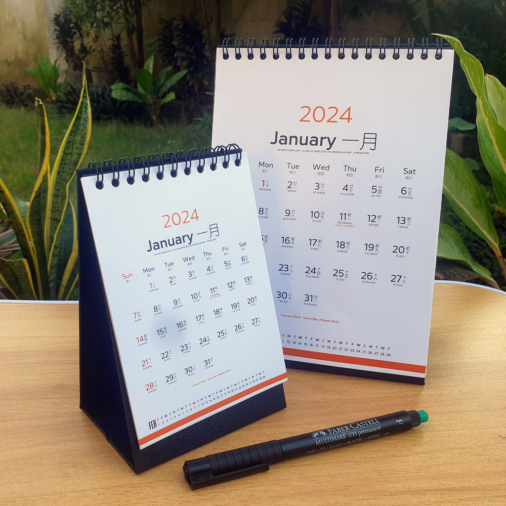 Jual Kalender Meja Imlek 2024, Dilengkapi dengan penaggalan jawa