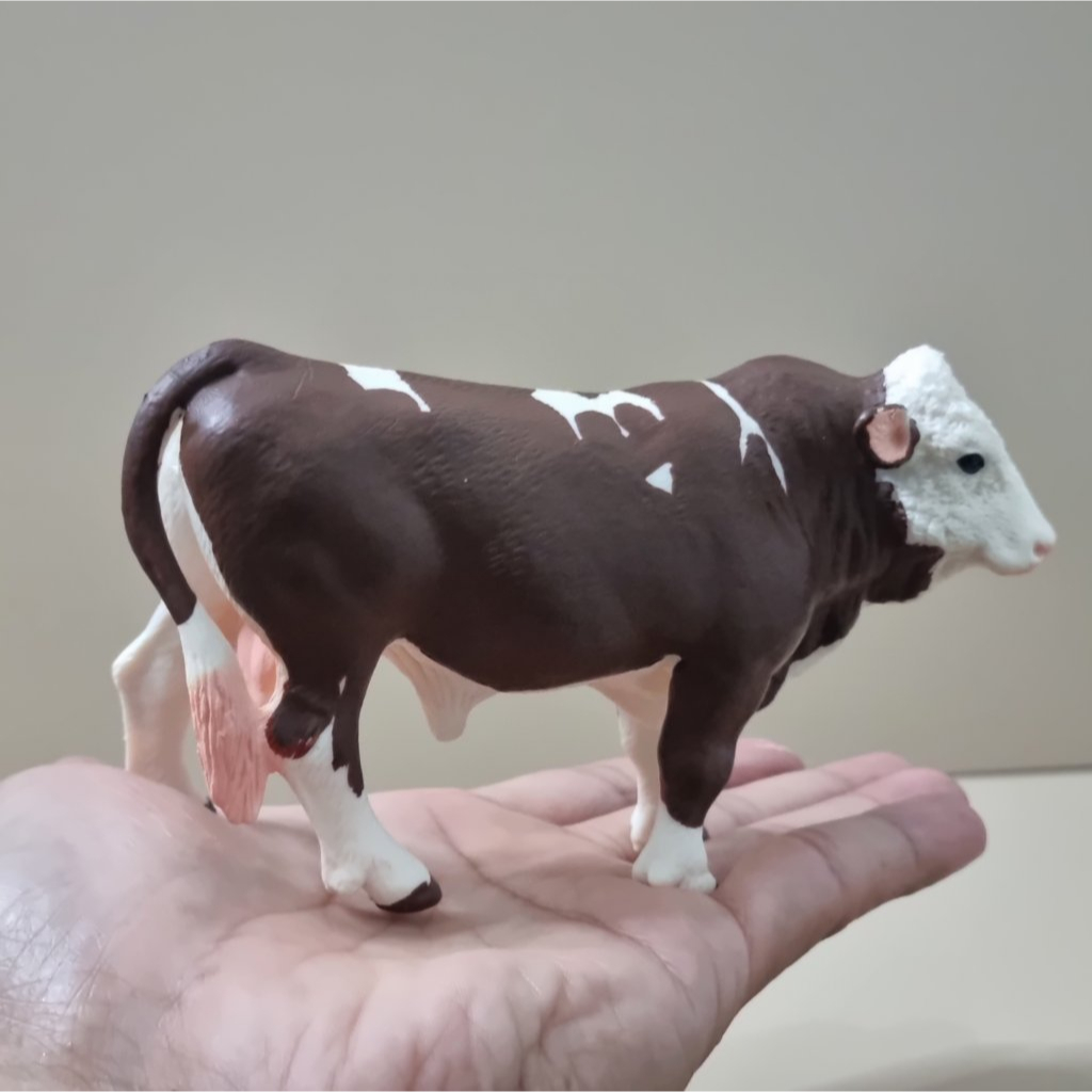 Jual Figur Hewan Sapi Simmental Jantan coklat Miniatur detail rapi 13 ...