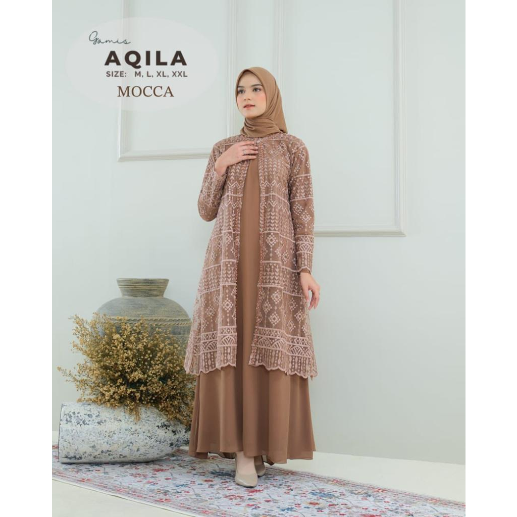 Jual Dress Aqilla / kebaya ria ricis/gamis pesta terbaru/dress brokat
