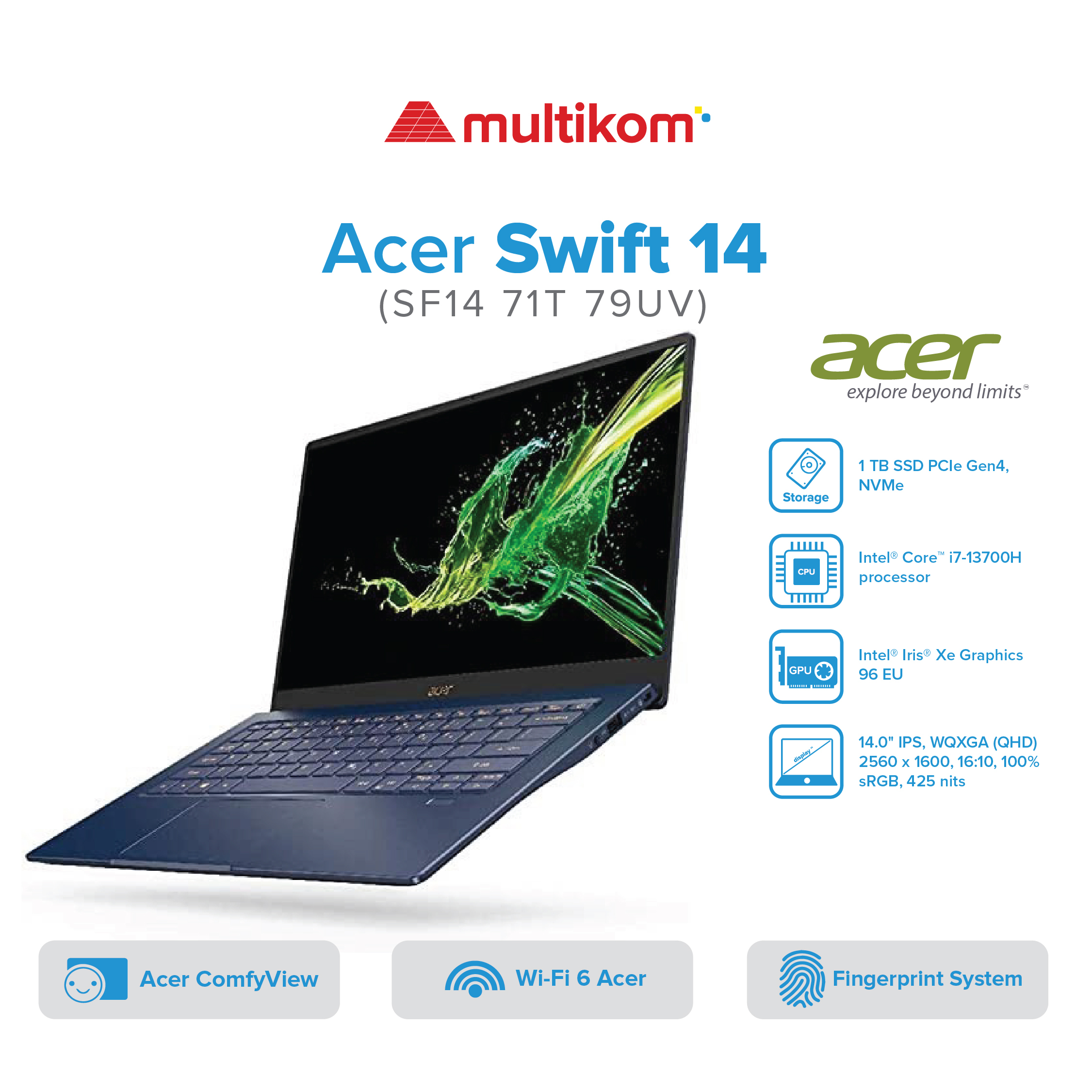 Jual ACER Swift 14 SF14 71T 79UV Touch i7 13700H 16GB 1TB SSD IPS W11 ...