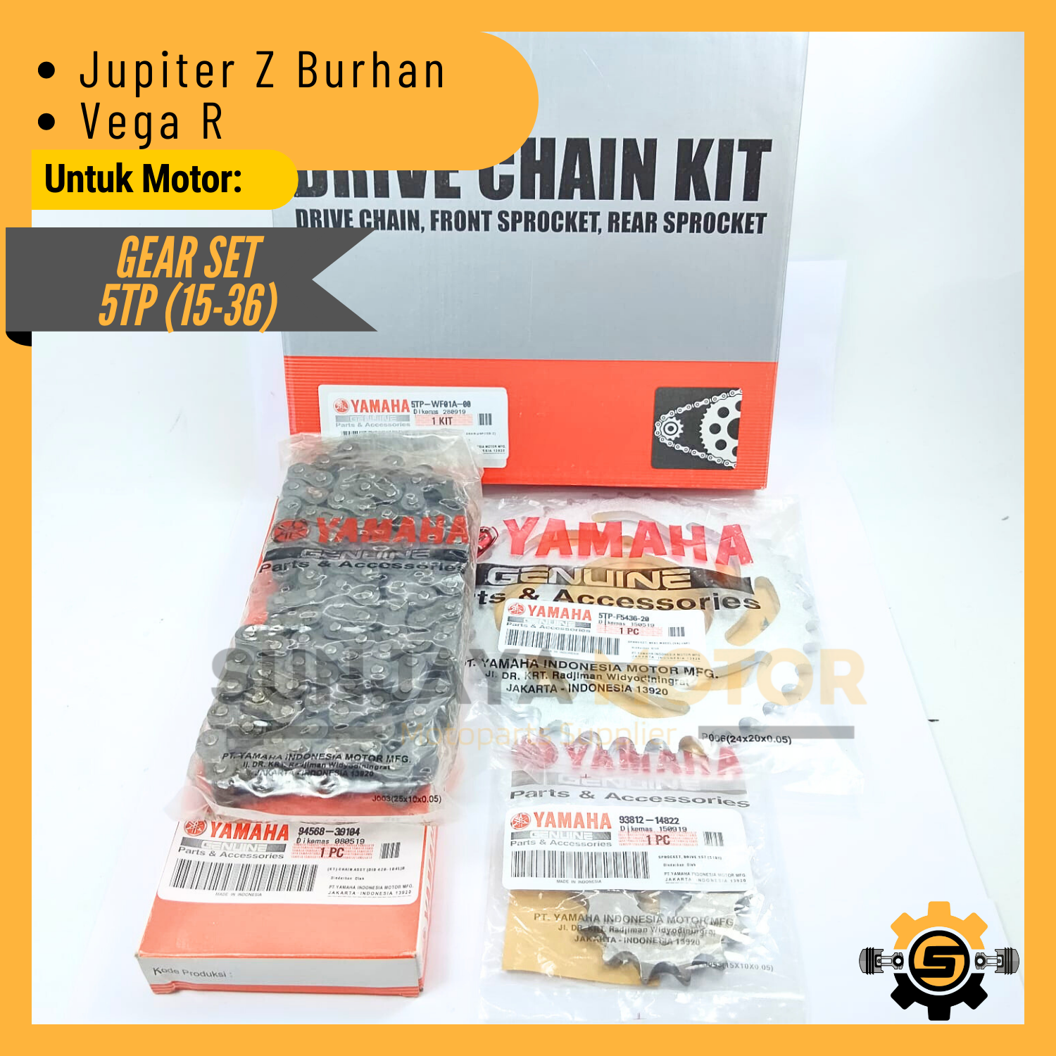 Jual Gear Set Rantai 5TP Gearset Rante Kualitas Original Yamaha Jupiter ...