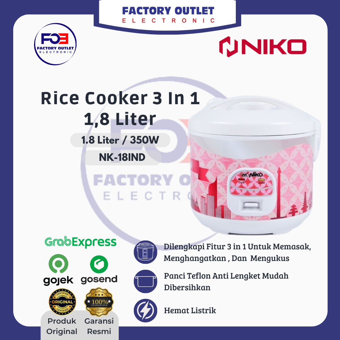 Jual NIKO NATIONAL RICE COOKER NK18 1,8L Shopee Indonesia