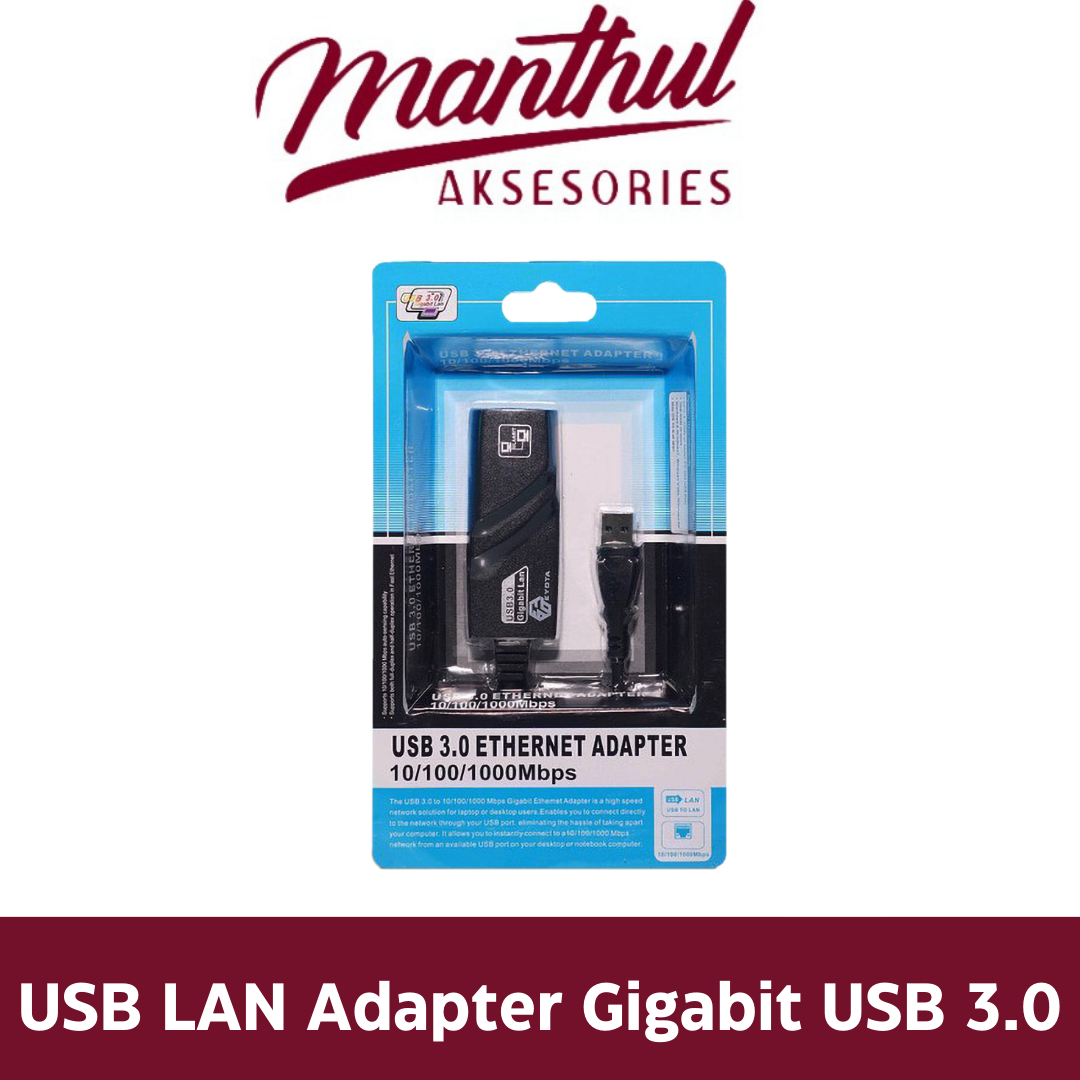 Jual Gigabit USB 3.0 RJ45 Half / Full Duplex Up to 1000Mbps USB LAN ...