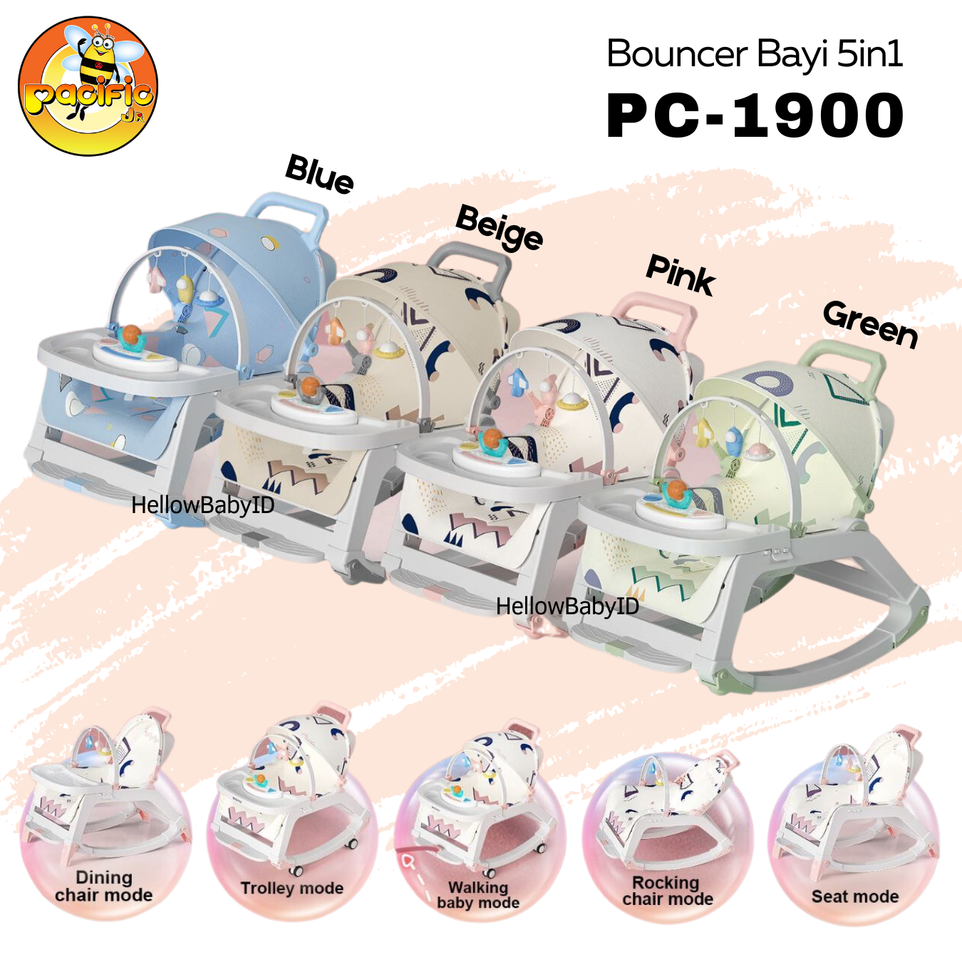 Jual Bouncer Kursi Ayun Bayi Pacific PC 1900 Baby Multifunctional ...