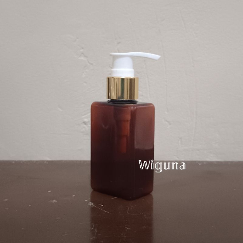 Jual Botol Pump 100ml Kotak Ring Alumunium / Botol Pet 100ml Kotak Pump ...
