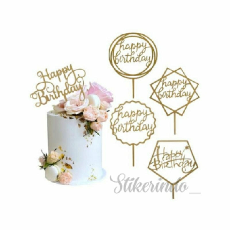 Jual Topper Acrylic Topper Cake Akrilik Topper Gold Shopee Indonesia