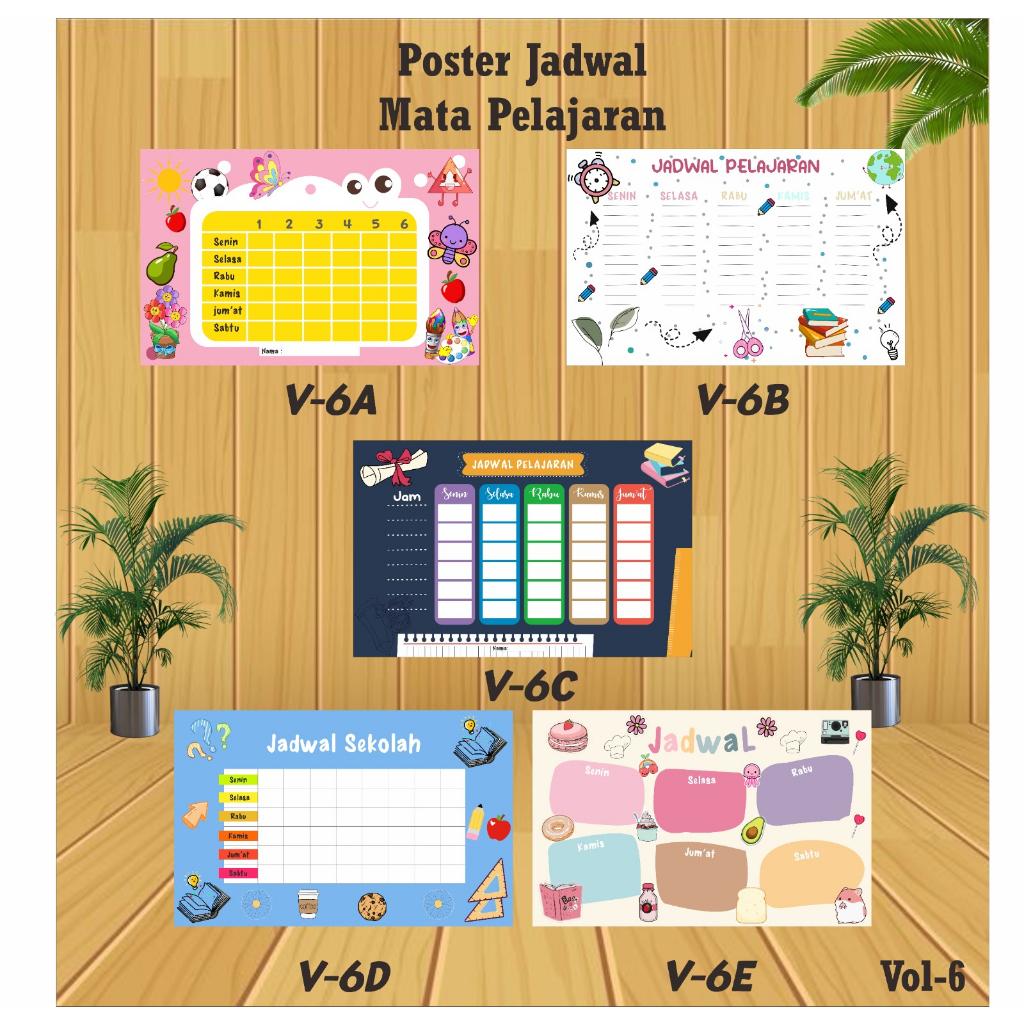 Jual Poster Jadwal Pelajaran Best Seller Poster Sekolah Jadwal Pelajaran Weekly Planner Vol 6 1209