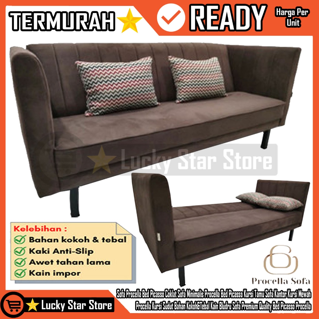 Jual [Instan] Sofa Bed Procella Picasso Coklat Kursi Ruang Tamu Sofa ...