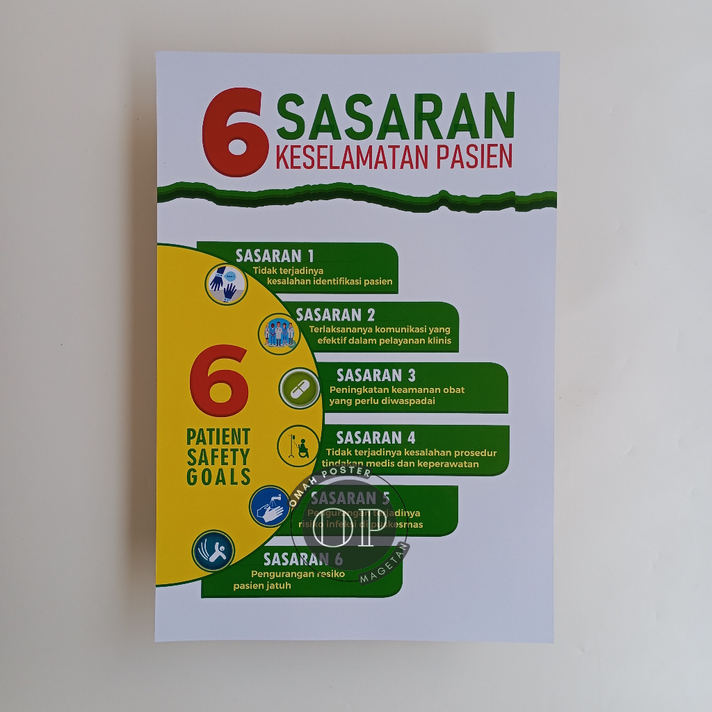 Jual Poster 6 Sasaran Keselamatan Pasien 2 - Poster 6 SKP - Poster K3 ...