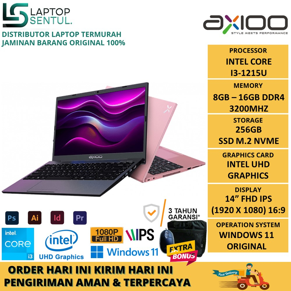 Jual Laptop Axioo Mybook Z Metal Intel I U Gb Gb Ssd Fhd Ips Windows Libre Office