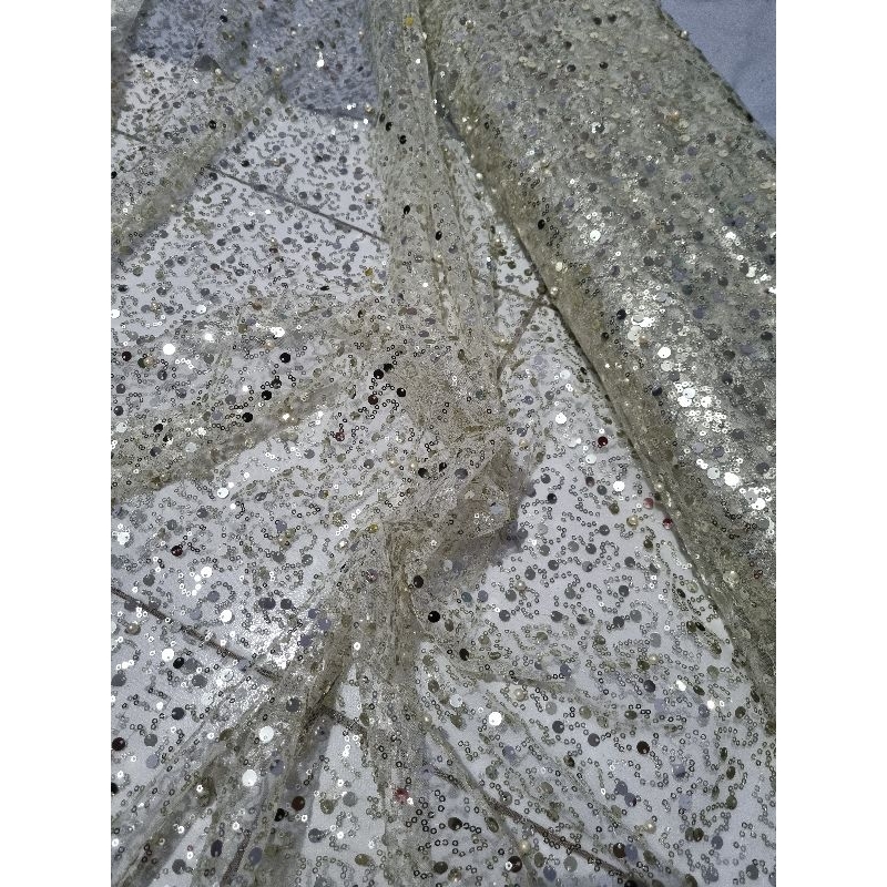 Jual Kain Tile Payet Sequin Bahan Tulle Sequin Seribu Payet Shopee Indonesia