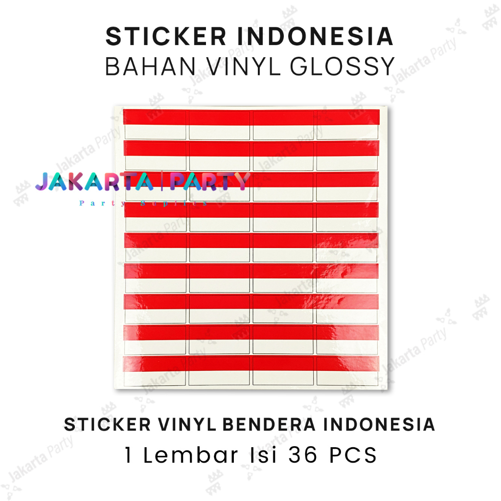 Jual Stiker Pipi Merah Putih Polos Stiker Bendera Indonesia Stiker Hut Ri 36 Pcs Shopee 9576