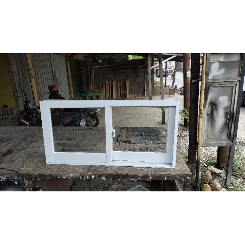 JENDELA SLIDING T 50 X P 100 GESER ALUMINIUM KACA BAHAN BESAR JUMBO 9055