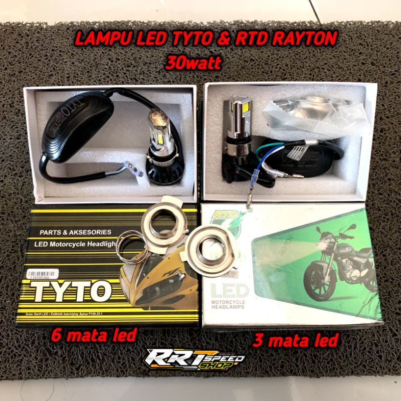Jual LAMPU LED MOTOR UNIVERSAL AC/DC RTD & TYTO 30watt 3sisi dan 6sisi ...